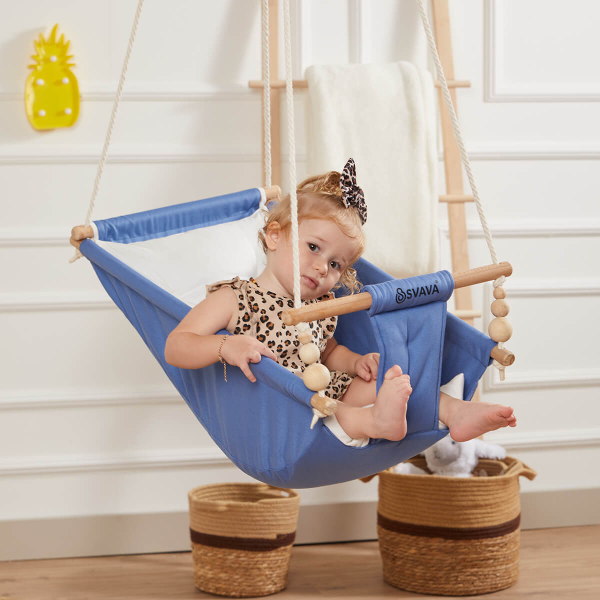 Mavi Svava bebek hamak salıncağı – bebek içinde kullanım örneği