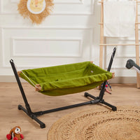 Metal Standlı Ahşap Bebek Hamak – Yeşil
