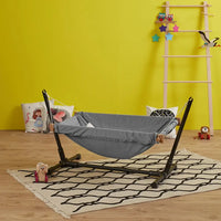 Metal Standlı Ahşap Bebek Hamak – Gri